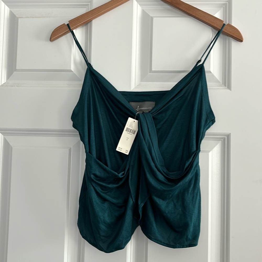 NWT! By Anthropologie Knot Front Tank Size Small Women’s Teal